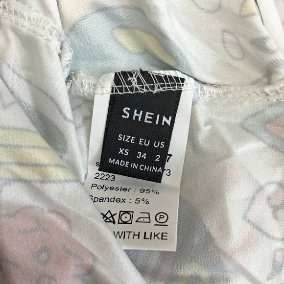 Op Pop Art Scribble Dress Bandaid Bodycon Graphic Cartoon Graffiti Unicorns NIP - Picture 9 of 12